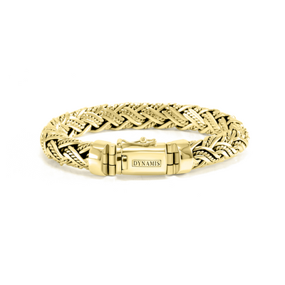 Heavy Bali 18k Yellow Gold Bracelet (12 mm)