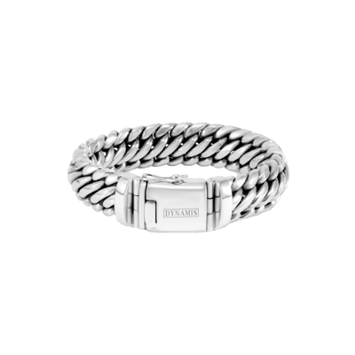 Woven Chunky Silver Bracelet (20 mm)