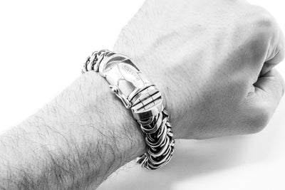 Persian chunky Silver Bracelet (20 mm)