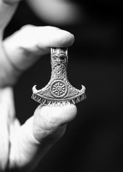 Silver Viking axe