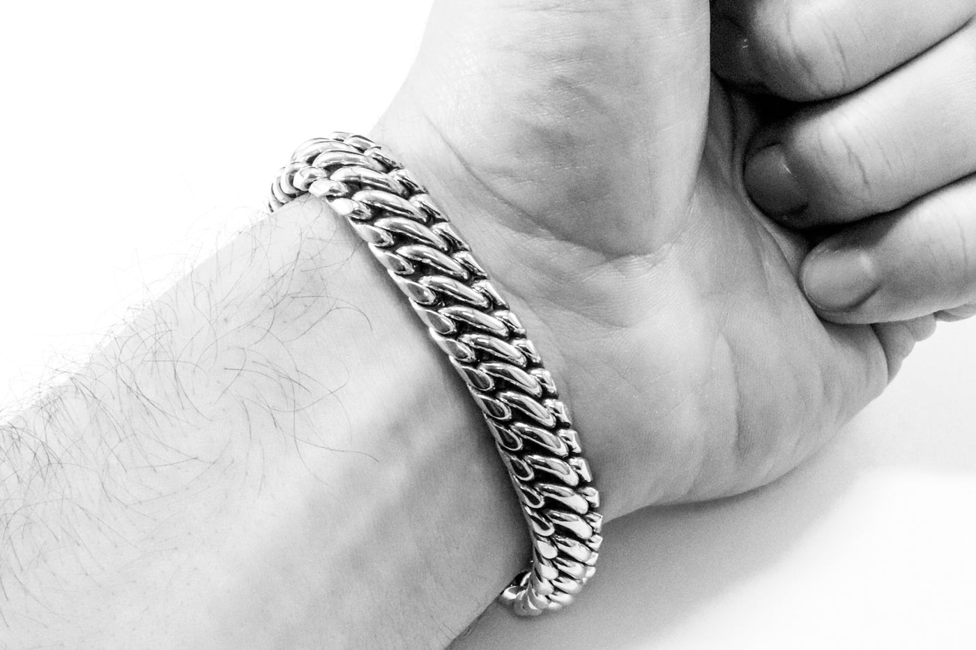 Heavy Woven Snake Silver Bracelet (12 mm)