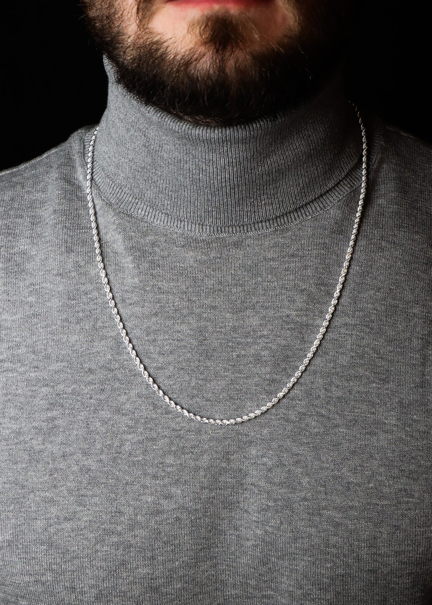 Classic Rope Silver Chain (3 mm)