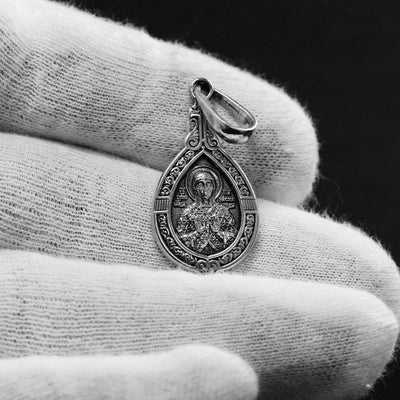 Mother of God Silver Pendant